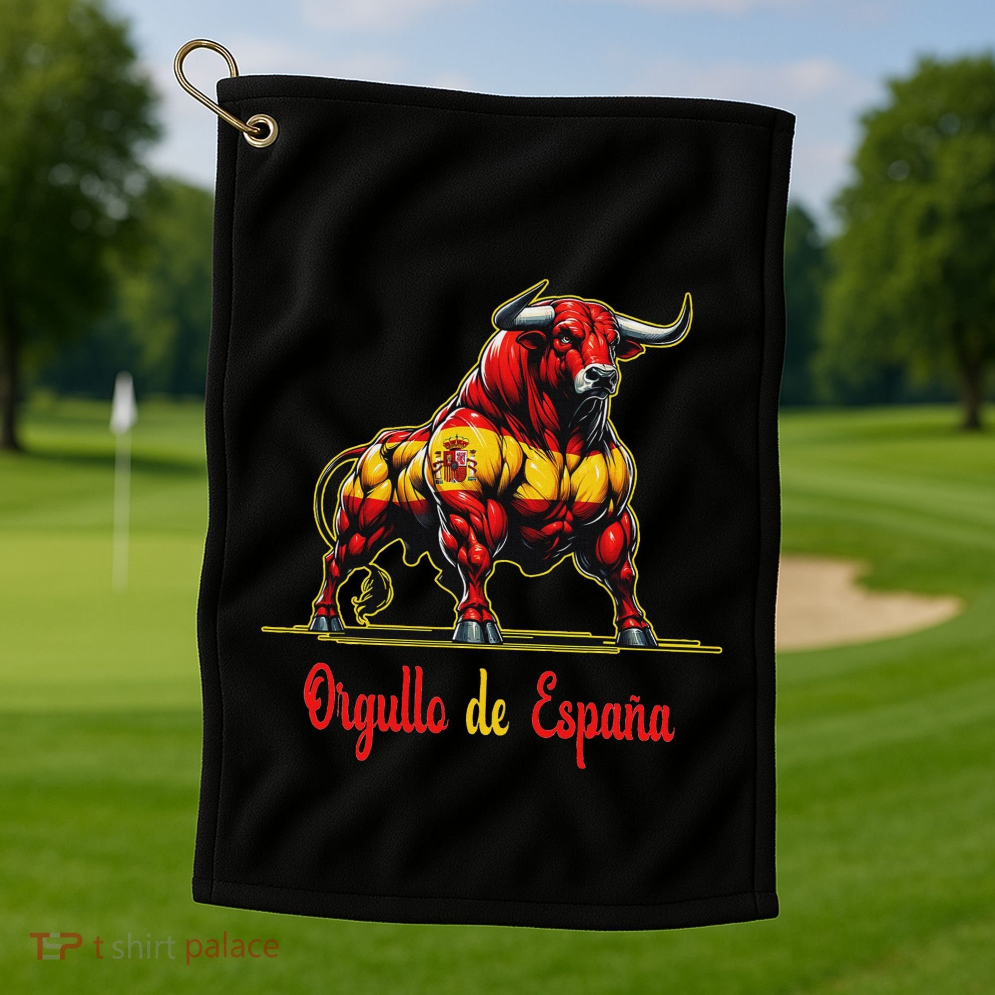 Pride Of Spain Bull Flags EspañOl Pamplona Golf Towel