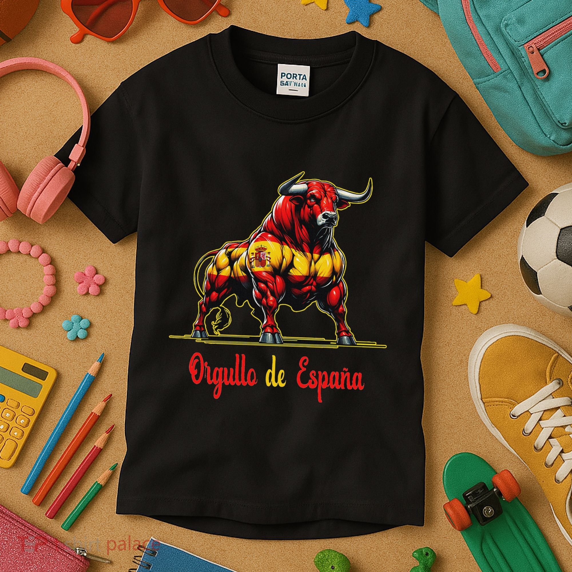 Pride Of Spain Bull Flags EspañOl Pamplona Kids T-Shirt