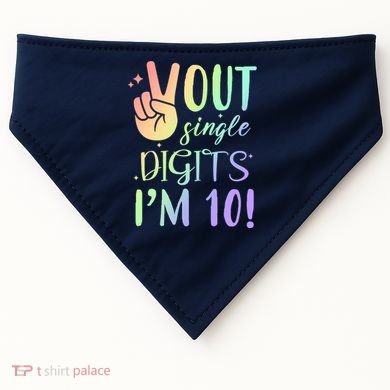 Peace Out Single Digits I'm 10 Birthday Gift USA-Made Doggie Bandana