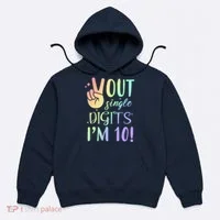 Peace Out Single Digits I'm 10 Birthday Gift Hoodie thumb 0
