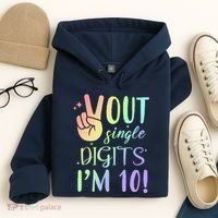 Peace Out Single Digits I'm 10 Birthday Gift Hoodie thumb 4