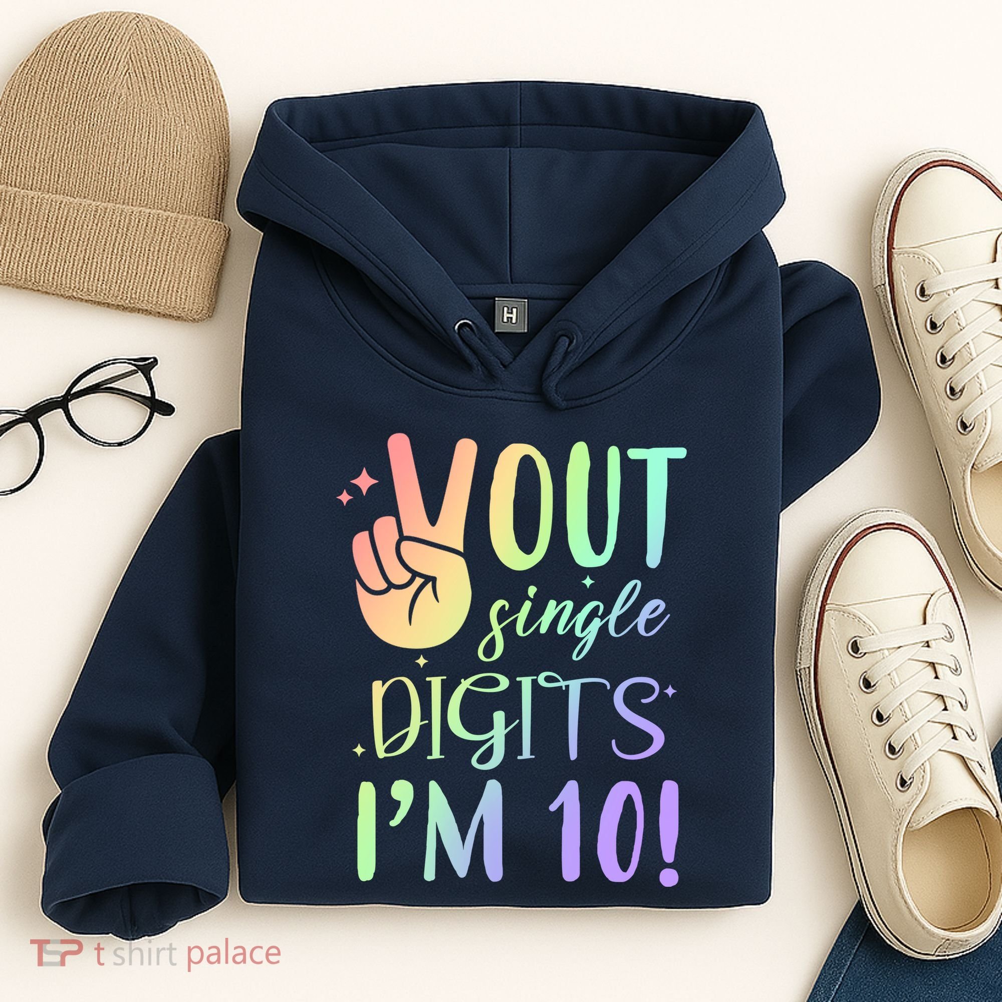Peace Out Single Digits I'm 10 Birthday Gift Hoodie