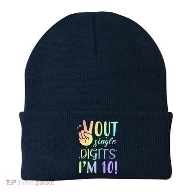 Peace Out Single Digits I'm 10 Birthday Gift Beanie