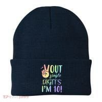 Peace Out Single Digits I'm 10 Birthday Gift Beanie thumb 0