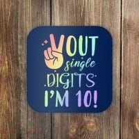 Peace Out Single Digits I'm 10 Birthday Gift Coaster thumb 0