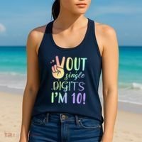 Peace Out Single Digits I'm 10 Birthday Gift Women's Tank Top thumb 2