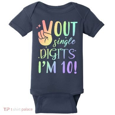 Peace Out Single Digits I'm 10 Birthday Gift Baby Bodysuit