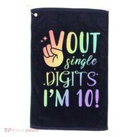 Peace Out Single Digits I'm 10 Birthday Gift Golf Towel thumb 0