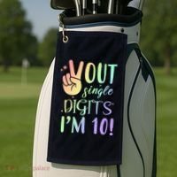 Peace Out Single Digits I'm 10 Birthday Gift Golf Towel thumb 2