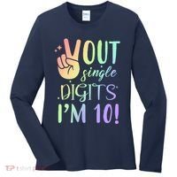 Peace Out Single Digits I'm 10 Birthday Gift Women's Long Sleeve Shirt thumb 0