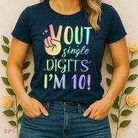 Peace Out Single Digits I'm 10 Birthday Gift Women's T-Shirt thumb 2