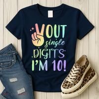 Peace Out Single Digits I'm 10 Birthday Gift Women's T-Shirt thumb 3