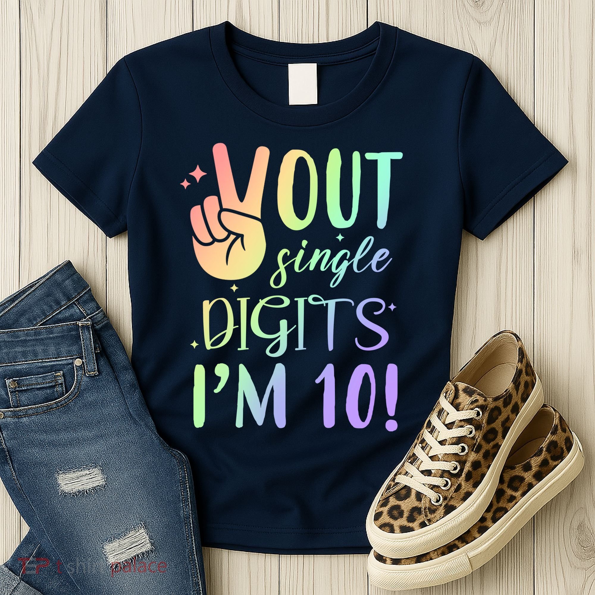 Peace Out Single Digits I'm 10 Birthday Gift Women's T-Shirt