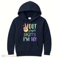 Peace Out Single Digits I'm 10 Birthday Gift Kids Hoodie thumb 0