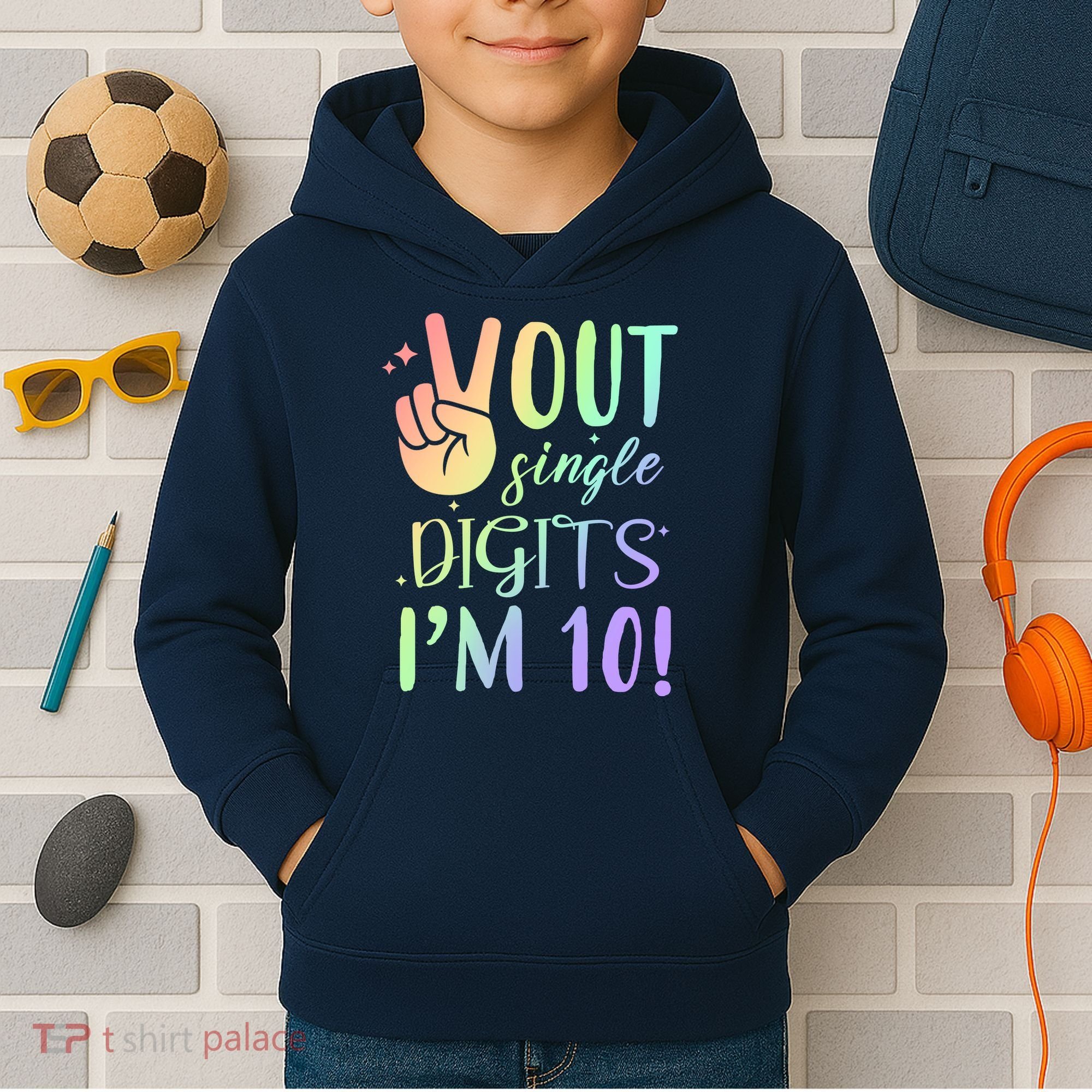 Peace Out Single Digits I'm 10 Birthday Gift Kids Hoodie