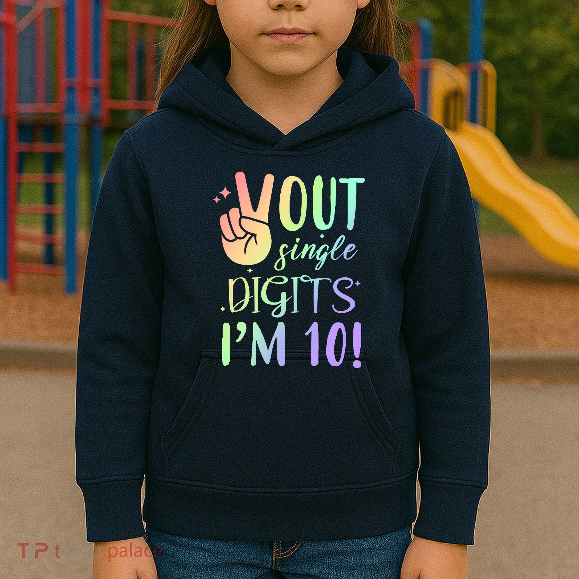 Peace Out Single Digits I'm 10 Birthday Gift Kids Hoodie
