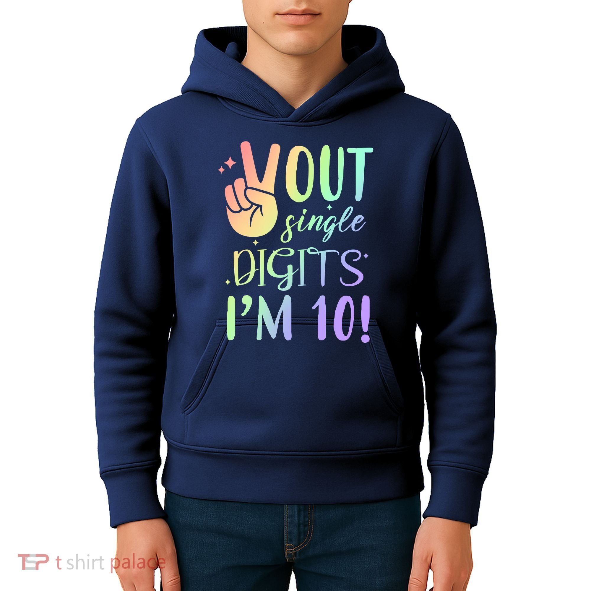 Peace Out Single Digits I'm 10 Birthday Gift Kids Hoodie