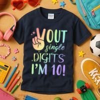 Peace Out Single Digits I'm 10 Birthday Gift Kids T-Shirt thumb 3