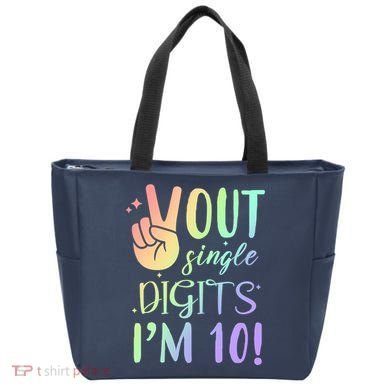 Peace Out Single Digits I'm 10 Birthday Gift Tote Bag