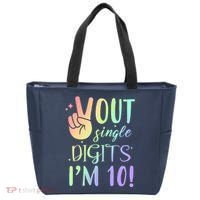 Peace Out Single Digits I'm 10 Birthday Gift Tote Bag thumb 0