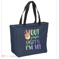 Peace Out Single Digits I'm 10 Birthday Gift Tote Bag thumb 2