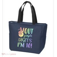 Peace Out Single Digits I'm 10 Birthday Gift Tote Bag thumb 3