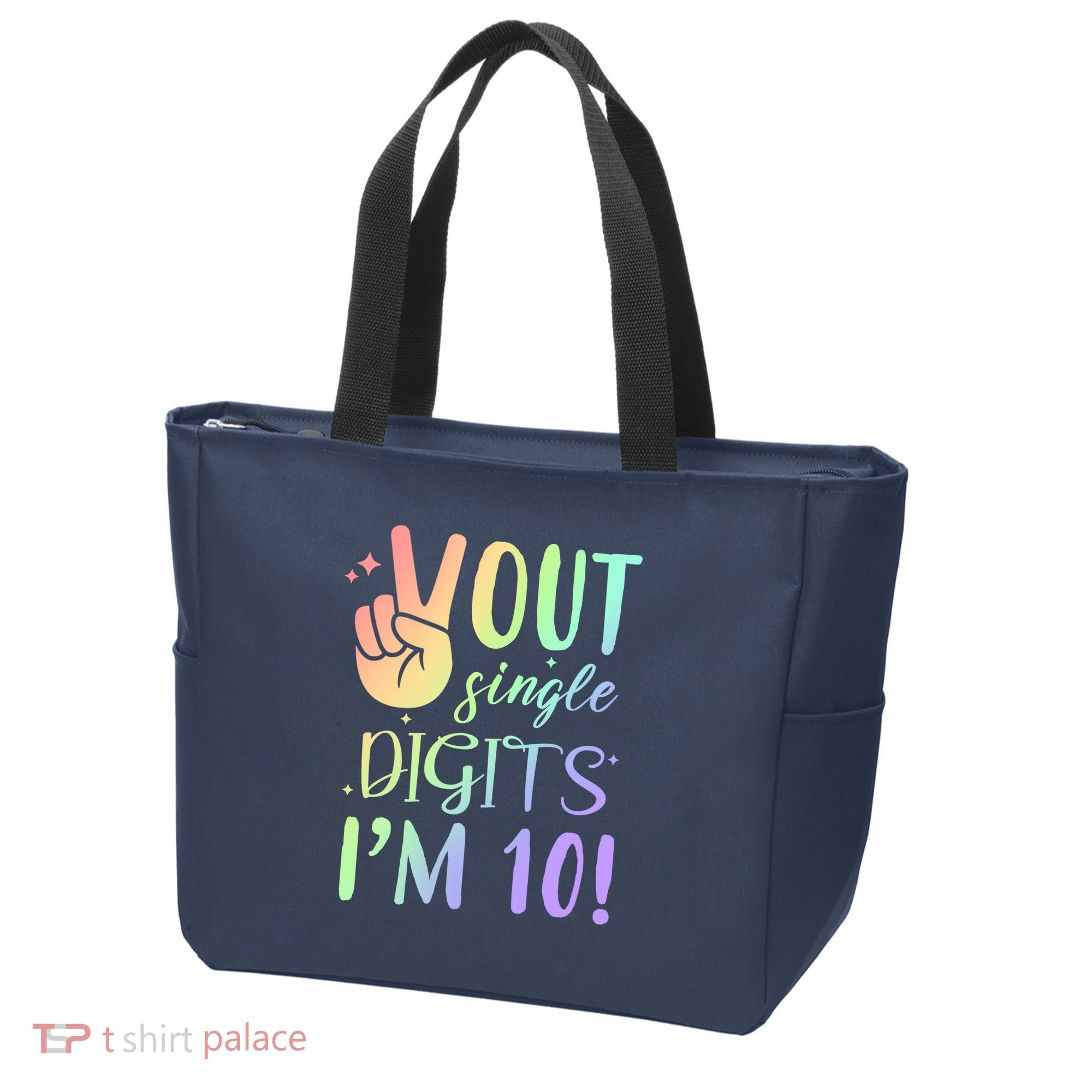 Peace Out Single Digits I'm 10 Birthday Gift Tote Bag