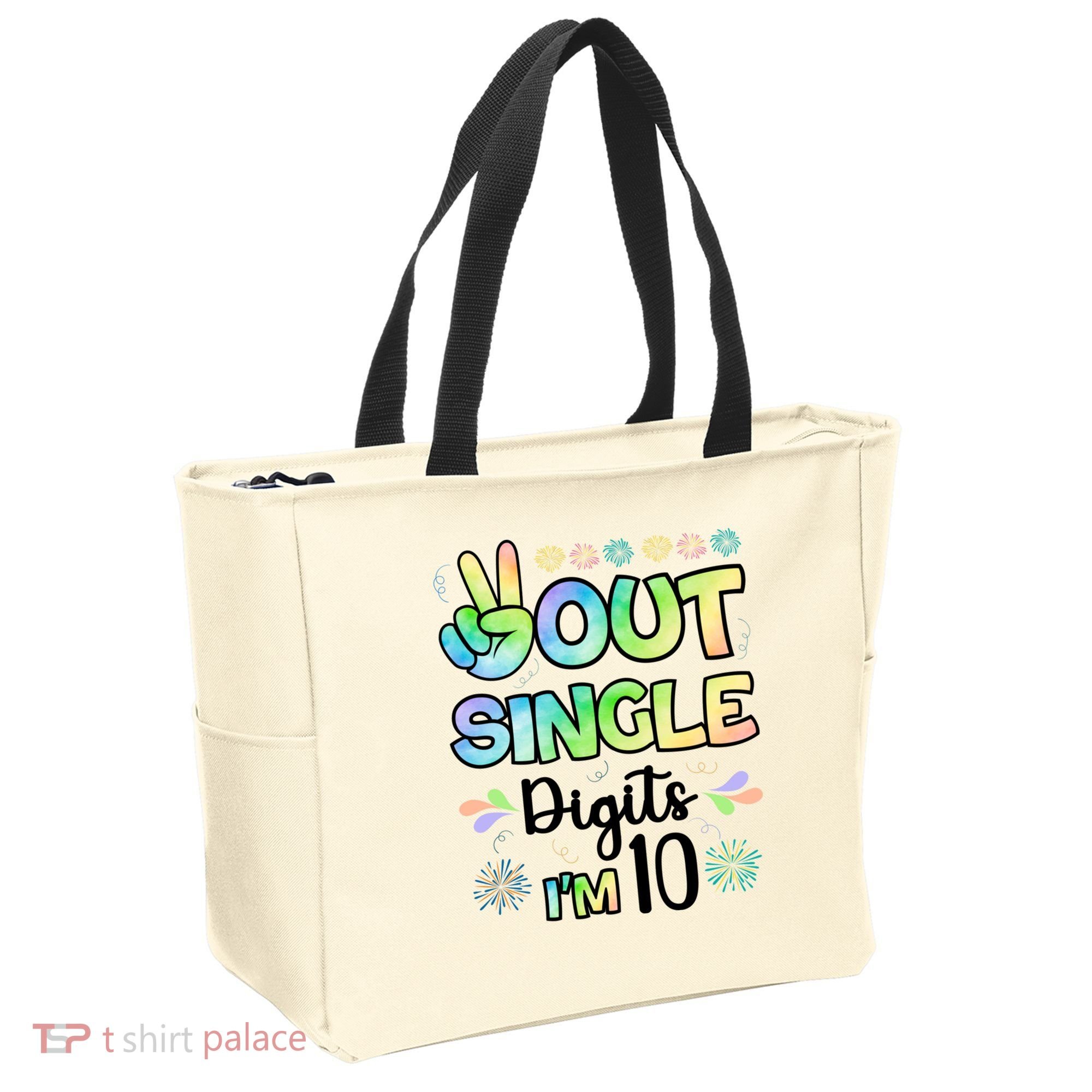 Peace Out Single Digits I'm 10 Cute Gift Tote Bag