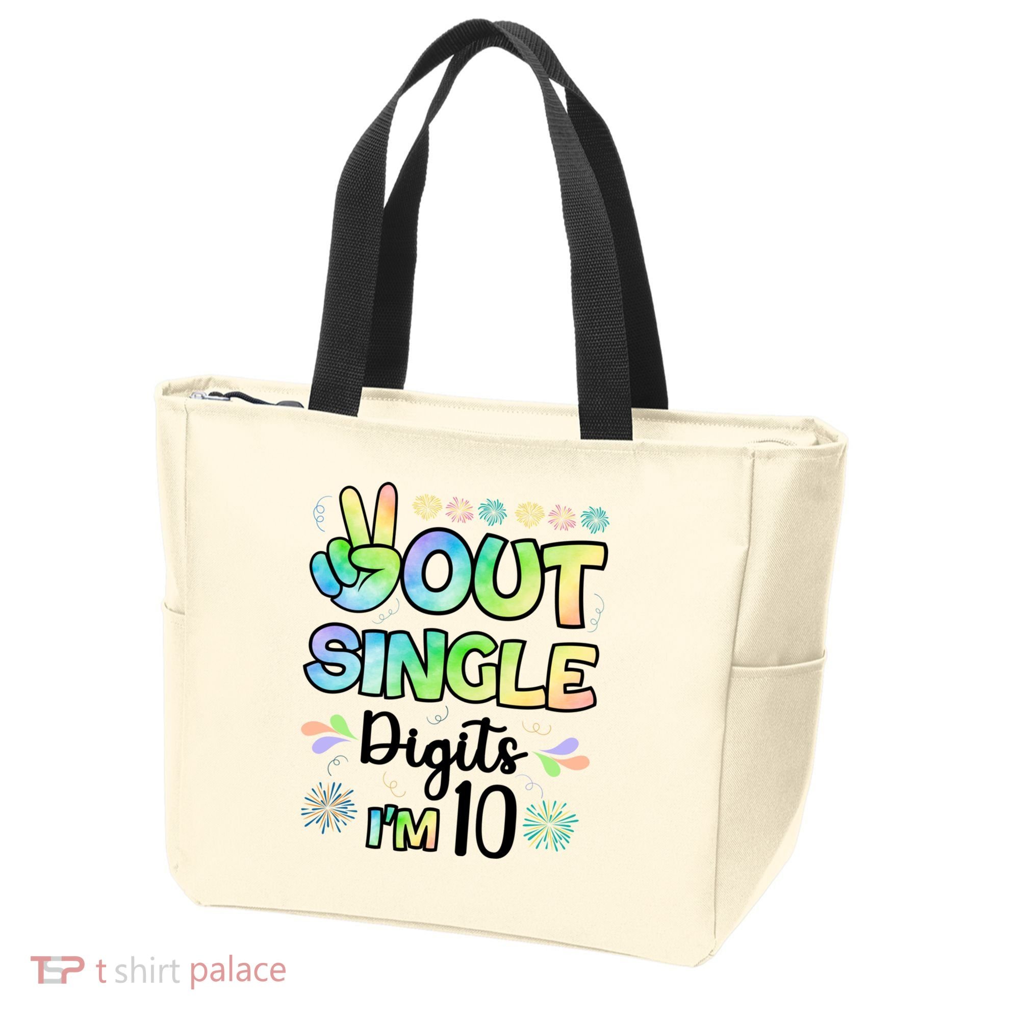 Peace Out Single Digits I'm 10 Cute Gift Tote Bag
