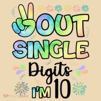 Peace Out Single Digits I'm 10 Cute Gift Tote Bag thumb 4