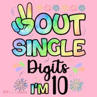 Peace Out Single Digits I'm 10 Cute Gift Coaster thumb 2