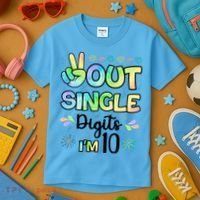 Peace Out Single Digits I'm 10 Cute Gift Kids T-Shirt thumb 3
