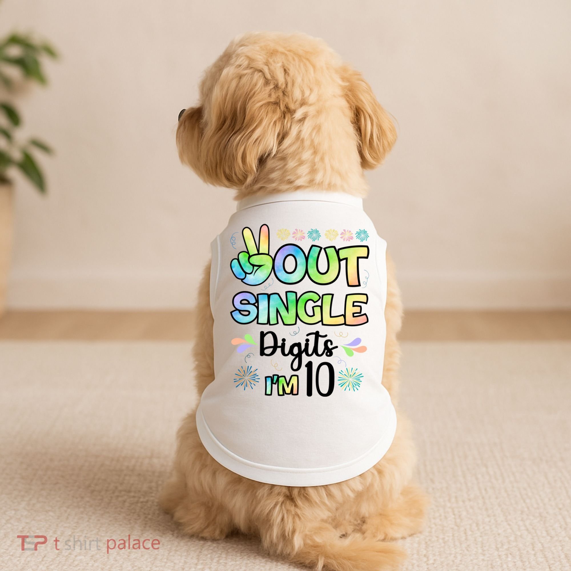 Peace Out Single Digits I'm 10 Cute Gift Doggie Tank