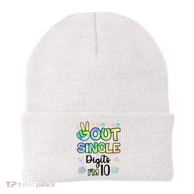Peace Out Single Digits I'm 10 Cute Gift Beanie