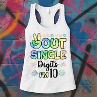 Peace Out Single Digits I'm 10 Cute Gift Women's Tank Top thumb 3