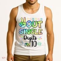 Peace Out Single Digits I'm 10 Cute Gift Tank Top thumb 3