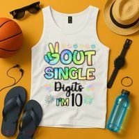 Peace Out Single Digits I'm 10 Cute Gift Tank Top thumb 4