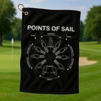 Points Of Sail Manoeuvre Sailing Ship Sailor Golf Towel thumb 1