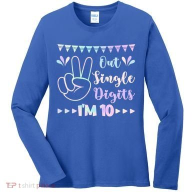 Peace Out Single Digits I'm 10 Gift Women's Long Sleeve Shirt
