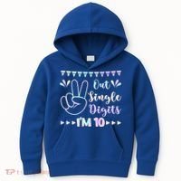 Peace Out Single Digits I'm 10 Gift Kids Hoodie thumb 0