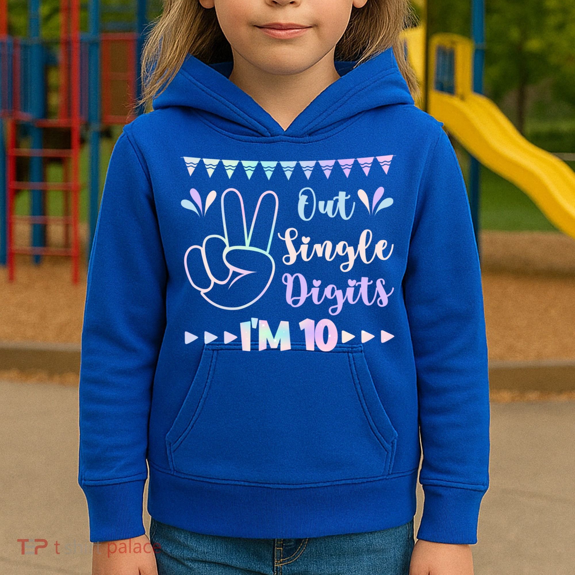 Peace Out Single Digits I'm 10 Gift Kids Hoodie