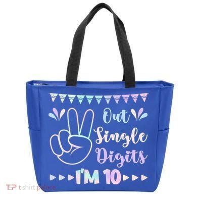 Peace Out Single Digits I'm 10 Gift Tote Bag