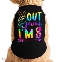 Peace Out Seven I'm 8 Tie Dye 8th Happy Birthday Girl Doggie Tank thumb 0