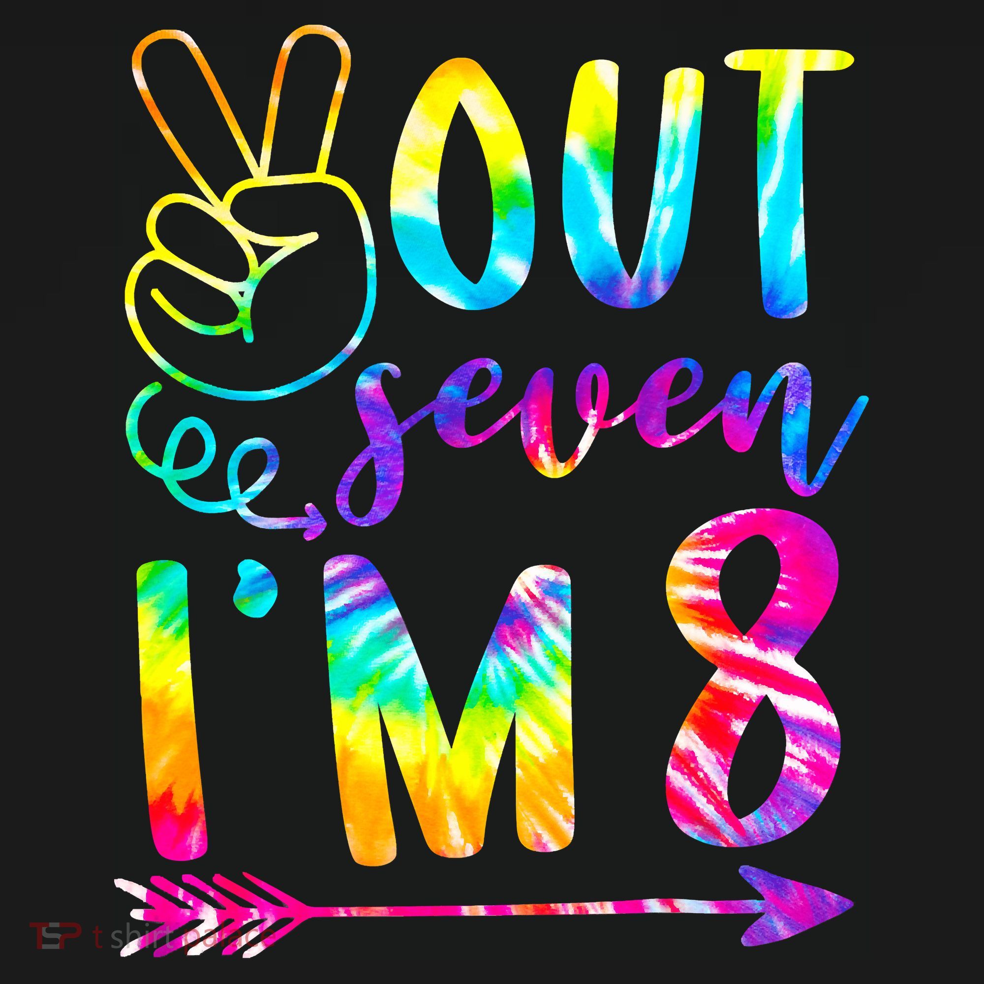 Peace Out Seven I'm 8 Tie Dye 8th Happy Birthday Girl Mousepad