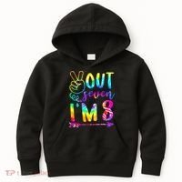Peace Out Seven I'm 8 Tie Dye 8th Happy Birthday Girl Kids Hoodie thumb 0
