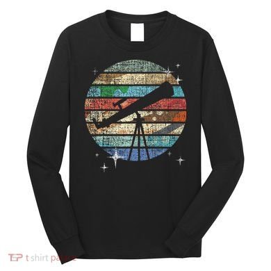 Planets Of Solar System Telescope Astronomy Science Fan Long Sleeve Shirt