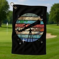 Planets Of Solar System Telescope Astronomy Science Fan Golf Towel thumb 1