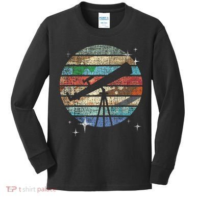 Planets Of Solar System Telescope Astronomy Science Fan Kids Long Sleeve Shirt