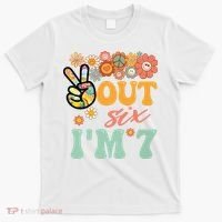 Peace Out Six I'm 7 Groovy 7th Happy Birthday Boy Girl T-Shirt thumb 0