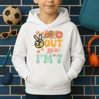Peace Out Six I'm 7 Groovy 7th Happy Birthday Boy Girl Kids Hoodie thumb 2